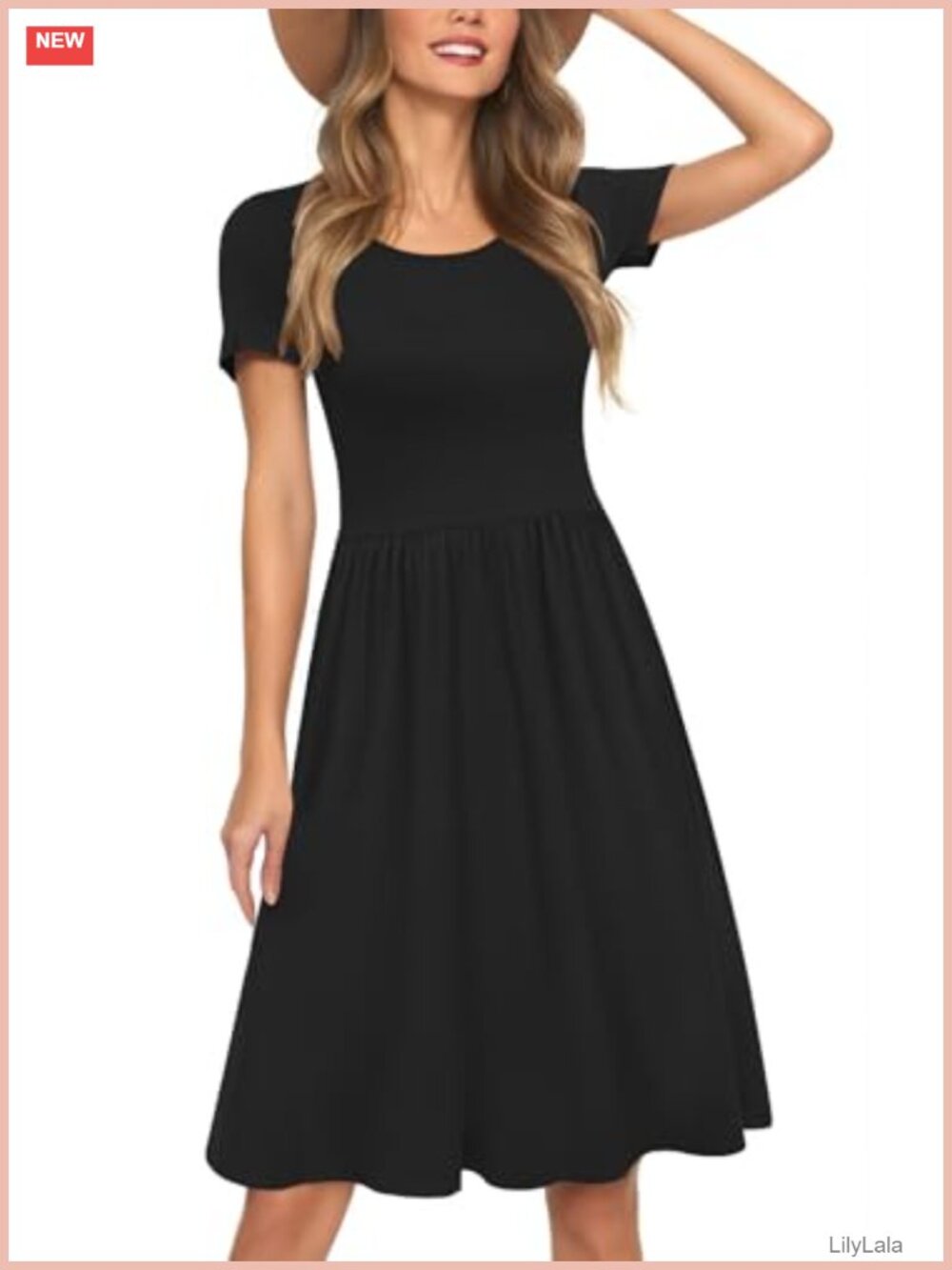 Rayon Spandex Empire Waist Summer Dress with Pockets